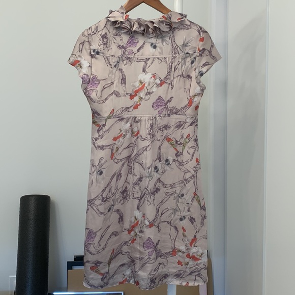 Ted Baker London beige floral Silk like dress with pockets - Picture 5 of 9